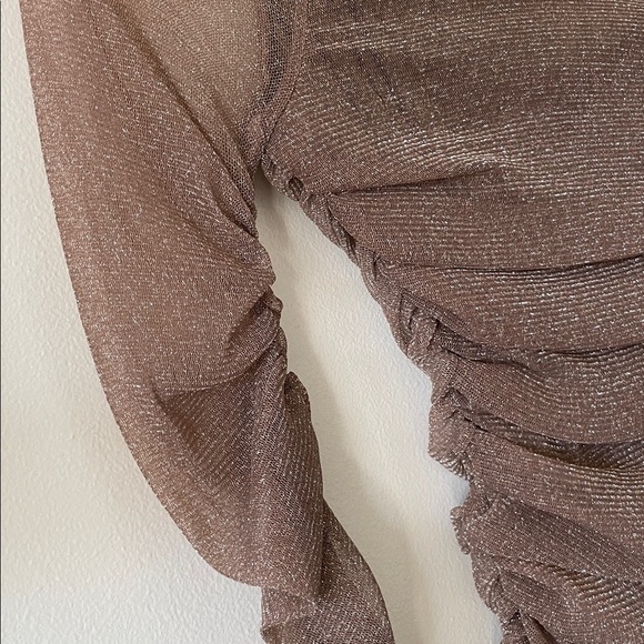 Sheer sparkle gathered waist top Large - Picture 5 of 8